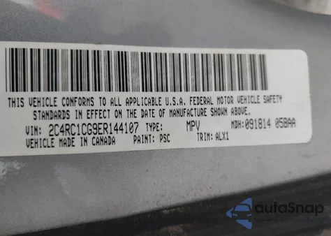 2014 Chrysler Town & Country Touring-L z USA, uszkodzony, nr VIN 2C4RC1CG9ER144107